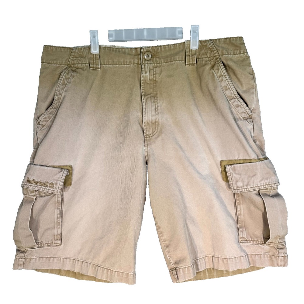 Timberland Men's Cargo Shorts 40 Beige 100% Cotton Pockets Classic Outdoor M1830